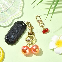Cherry Lampwork & Resin Pendant Decoration&nbsp;HJEW-SW00115-02