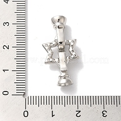 Star Rack Plating Brass Micro Pave Clear Cubic Zirconia Fold Over Clasps&nbsp;KK-A225-07P