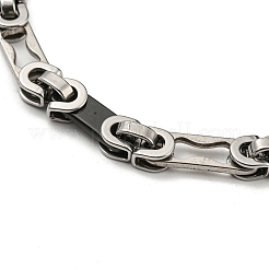 Two Tone 201 Stainless Steel Oval Link Chain Bracelet&nbsp;BJEW-B078-44BP