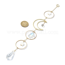 Brass with Glass Pendant Decorations&nbsp;HJEW-TA00122