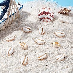 60Pcs Natural Cowrie Shell Pendants&nbsp;FIND-FH0004-87