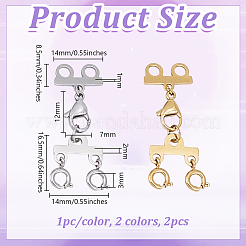 2Pcs 2 Colors Stainless Steel Chain Extender&nbsp;FIND-GO0004-17B