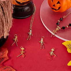 6Pcs 2 Styles Halloween Brass Micro Pave Cubic Zirconia Pendants&nbsp;ZIRC-BBC0002-76