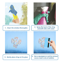 16Sheets 4 Style Waterproof PVC Colored Laser Stained Window Film Adhesive Stickers&nbsp;DIY-WH0256-059