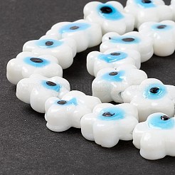 Handmade Evil Eye Lampwork Beads Strands&nbsp;LAMP-F024-03A