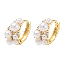 Brass Micro Pave Cubic Zirconia Hoop Earrings for Women&nbsp;EJEW-A168-17G
