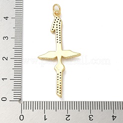 Rack Plating Brass Micro Pave Cubic Zirconia Pendants&nbsp;KK-K392-44G