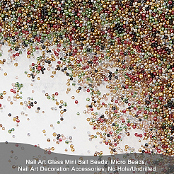 200G 10 Colors Nail Art Glass Mini Ball Beads&nbsp;SEED-OC0001-06