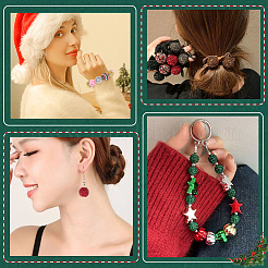 40Pcs 8 Colors Christmas Themed Resin Rhinestone Round Beads&nbsp;OACR-PA0001-22