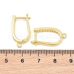 Brass Micro Pave Cubic Zirconia Hoop Earring Findings&nbsp;CU-CBAB5B4-09G