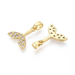 Brass Micro Pave Clear Cubic Zirconia Charms&nbsp;KK-N259-10G