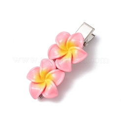 2Pcs 2 Colors Plumeria Flower Iron Flat Alligator Hair Clips&nbsp;PHAR-JH00131