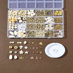 DIY Mixed Shapes Synthetic Turquoise & Wood & CCB Beads Bracelets Making Kits&nbsp;DIY-FS0007-67