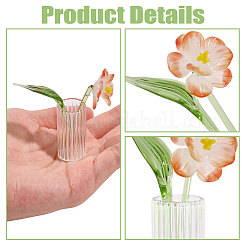 2Pcs Glass Flower Display Decorations&nbsp;AJEW-CO0001-04B