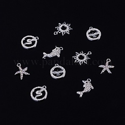 10Pcs 5 Styles Alloy Pendants&nbsp;FIND-TADJ0001-26A