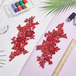 1 Pair Acrylic Embroider Thread Iron on/Sew On Patches&nbsp;PATC-HY0002-08B