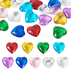 18Pcs 9 Colors Glass Heart Pendants&nbsp;GLAA-TA0003-29