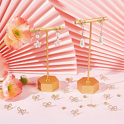 20Pcs Brass Bowknot Stud Earrings&nbsp;KK-BBC0007-09