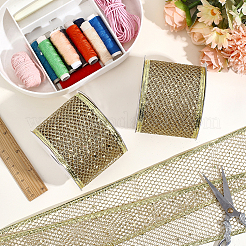 2Rolls Sparkle Polyester Mesh Ribbon with Paillettes&nbsp;OCOR-ME0001-61A