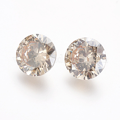 Electroplated Cubic Zirconia Pointed Back Cabochons&nbsp;ZIRC-I024-05