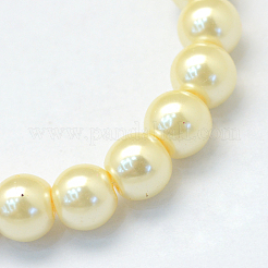 Baking Paint Pearlized Glass Pearl Round Bead Strands&nbsp;HY-Q003-12mm-21