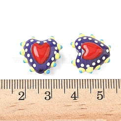 Baking Paint Glass Bumpy Beads Heart&nbsp;LAMP-V001-09G
