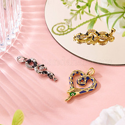 3Pcs 3 Style Brass Micro Pave Cubic Zirconia Pendants&nbsp;KK-TA0002-19