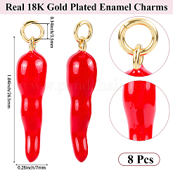 8Pcs Brass Enamel Pendants&nbsp;KK-BBC0019-81