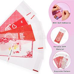 120Pcs 6 Styles Valentine's Day Rectangle Plastic Cellophane Bags&nbsp;OPC-TA0001-06