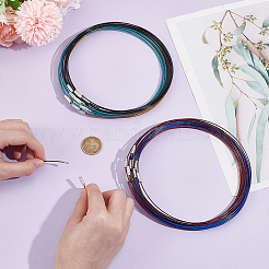 60Pcs 6 Colors Stainless Steel Wire Necklace Cord DIY Jewelry Making&nbsp;TWIR-UN0001-13A