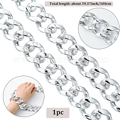 1Pc Acrylic Cuban Link Chain Necklaces for Men&nbsp;NJEW-SP0001-09B-S