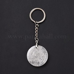 Natural Quartz Crystal Vortex Pendant Keychain&nbsp;KEYC-E038-01P-06