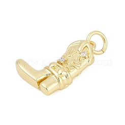 Brass Micro Pave Clear Cubic Zirconia Pendants&nbsp;KK-G522-04G