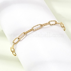 4MM 304 Stainless Steel Textured Paperclip Chain Bracelets for Man and Women&nbsp;SA-CBAB767-08G