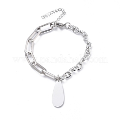Non-Tarnish 304 Stainless Steel Paperclip Chains & Cable Chain Jewelry Sets&nbsp;SJEW-K153-55P