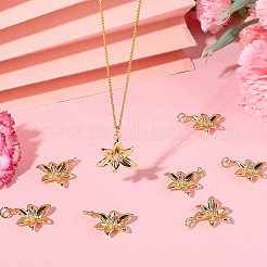 8Pcs Rack Plating Brass Micro Pave Clear Cubic Zirconia Pendants&nbsp;KK-BBC0021-87