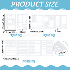 12Pcs 3 Styles PET Diary Planning Template&nbsp;DIY-PH0036-65