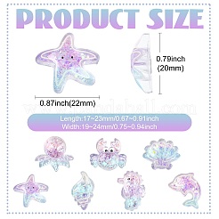 35Pcs 7 Styles Luminous Transparent Resin Paillette Cabochons&nbsp;RESI-CJ0005-33