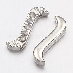 Alloy S-Shape Rhinestone Spacers Bars&nbsp;X-ALRI-H003-1
