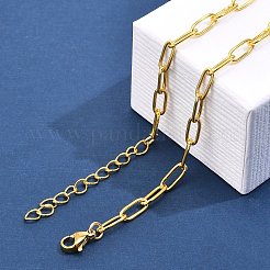 304 Stainless Steel Paperclip Chain Necklaces for Women Men&nbsp;NJEW-G161-01G