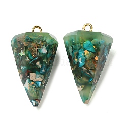 Transparent Resin Natural Imperial Jasper Chips Pendants&nbsp;G-E185-06G