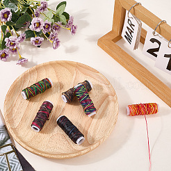 6 Rolls 6 Colors Flat Segment Dyed Waxed Cotton Cords&nbsp;YC-CY0001-02