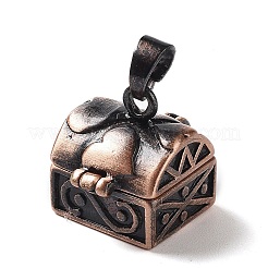 Carved Cuboid Rack Plating Brass Prayer Box Pendants&nbsp;LS-KK-L101-16R-NF
