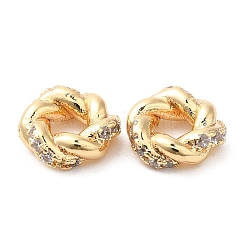 Brass Micro Pave Cubic Zirconia Spacer Beads&nbsp;KK-F855-05G
