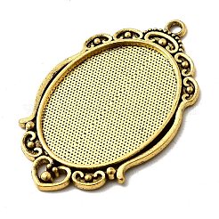 Tibetan Style Pendant Cabochon Settings&nbsp;TIBEP-A22962-AG-LF