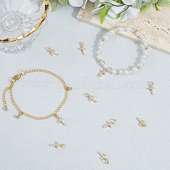 10Pcs Brass Micro Pave Clear Cubic Zirconia Charms&nbsp;KK-BBC0020-72