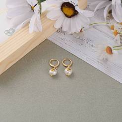 Brass Huggie Hoop Earrings&nbsp;EJEW-JE04433-04