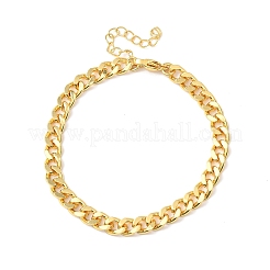 Brass Cuban Link Chain Bracelets for Women&nbsp;BJEW-C140-10G