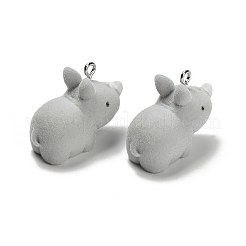 Flocky Opaque Resin Pendants&nbsp;RESI-I335-01P-06