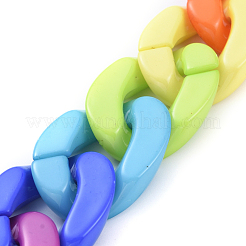 Handmade Opaque Acrylic Curb Chains&nbsp;X-AJEW-JB00573
